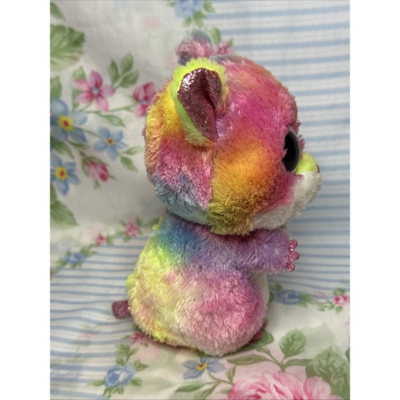 Ty Beanie Boo Rodney the Hamster Plush‎ 6" Rainbow Glitter Eyes Stuffed Animal - Picture 5 of 5